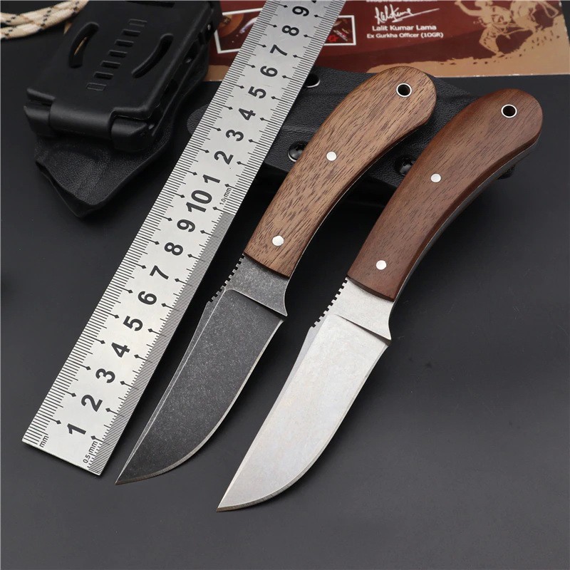 มีดใบตาย (fixed blade) Lurker  Strait Knife (Winkler) มีดสนาม มีดเดินป่า เหล็ก 80CRV2 ด้ามไม้ walnut