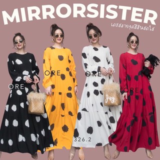 Code : 10326.2 เดรสทรงปล่อย เดรสลายจุด เดรสใส่สบาย งานป้าย mirrorsister