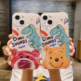 เคสโทรศัพท์มือถือซิลิโคน TPU แบบนิ่ม ลายการ์ตูนไดโนเสาร์ สําหรับ iPhone 15 14 13 11 12 Pro Max 12Pro 13Pro 14Pro 14Plus 15Pro 15Plus 15ProMax X XS Max XR 7 8 Plus