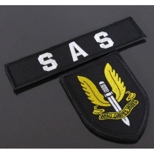 UKSF สหราชอาณาจักรบริการลมพิเศษกองกําลังพิเศษแพทช์ SAS Who Dares Win EMBROIDERED EMBLEM PATCH BADGE