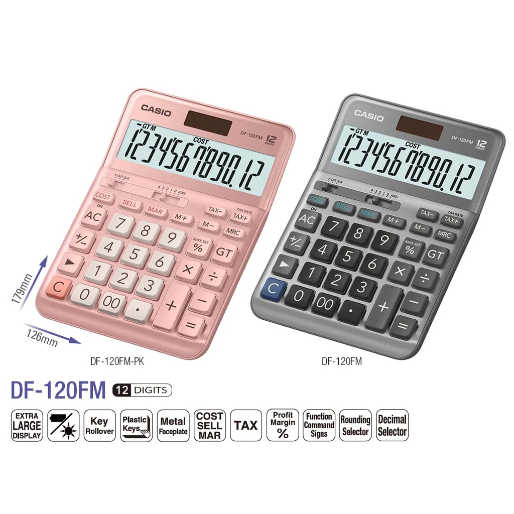 **New เครื่องคิดเลข CASIO DF-120FM 12หลัก (ของแท้ รับประกัน 2 ปี)