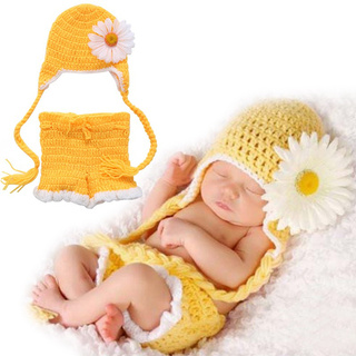 Mary✪ Baby Crochet Knit Hat Shorts Costume Photography Prop Outfit