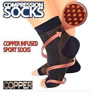 Copper anti fatigue foot sleeves ถุงเท้าลดป่วยเมื่อยบริเวณเท้า