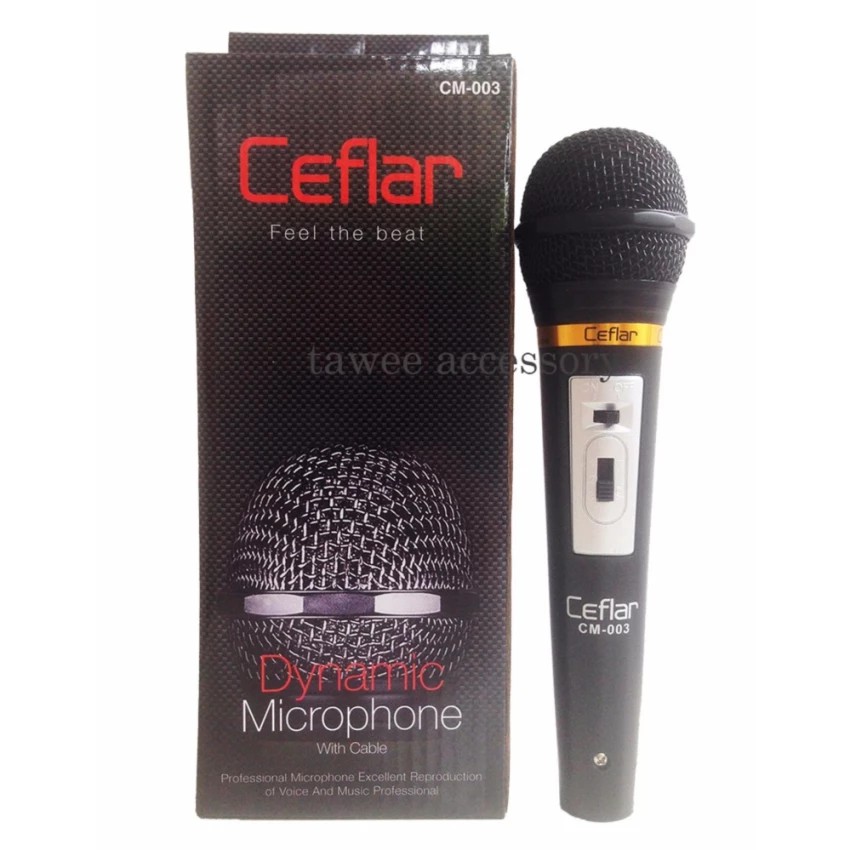 Ceflar CM-003  Microphone With Cable ไมโครโฟน คุณภาพสูง แบบสาย  (สีดำ/Black)  #343