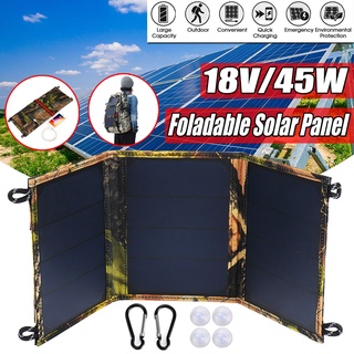 【จัดส่งฟรี】Sunpower 45W 18V พับนำเข้าแผงแสงอาทิตย์ความมีประสิทธิภาพเครื่องชาร์จพลังงานแสงอาทิตย์ SOLAR Power กระเป๋าเป้ส