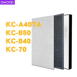 GWOOD REPLACEMENT Filter สำหรับเครื่องฟอกอากาศ SHARP  KC-A40TA KC-B50 KC-B40 KC-70 กรอง HEPA FZ A40