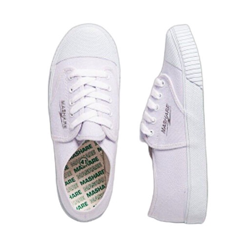 ออกบิลได้ รองเท้าผ้าใบนักเรียน รองเท้านักเรียน ทรงนันยาง สีขาว Mashare M-225