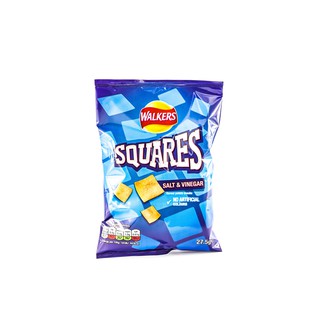 Walkers Squares Salt &amp; Vinegar 27.5g วอล์กเกอร์ มันฝรั่งทอดกรอบรสเกลือและน้ำส้มสายชู 27.5 กรัม แพ็ค 2 ชิ้น