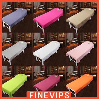 [finevips] ผ้าคลุมเตียง นวดสปา สปา แบบนุ่ม สีขาว มีรู