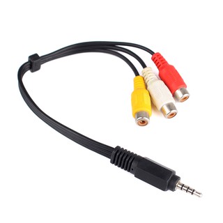 3 . 5 มม. mini av male to 3rca female m/f อะแดปเตอร์สายเคเบิ้ลเสียงวิดีโอ