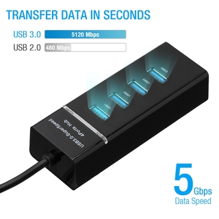 อะแดปเตอร์แปลง 4 พอร์ต Usb 3 . 0 Multi Speed Hub Splitter สําหรับแล็ปท็อปพีซี