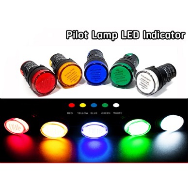 Pilot Lamp LED Indicator AD16-22DS ø22mm AC/DC 12-48V, AC/DC 110-220V ไพล็อตแลมป์ ไฟโชว์สถานะหน้าตู้
