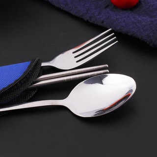 ชุดช้อนซ้อมพร้อมกระเป๋าพกพา Portable cutlery set