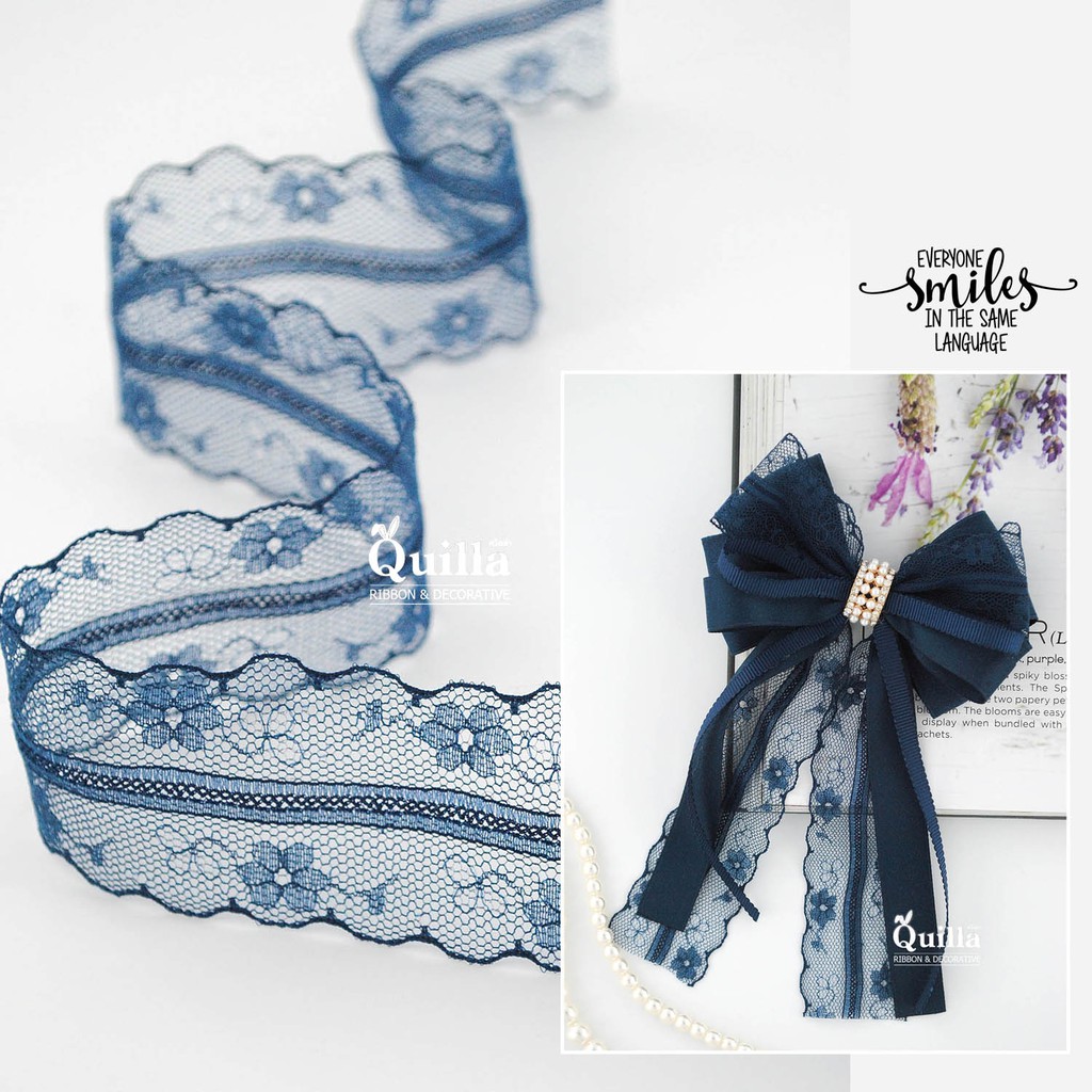 ริบบิ้นผ้าลูกไม้ Grace 35มิล - รูปที่ 4