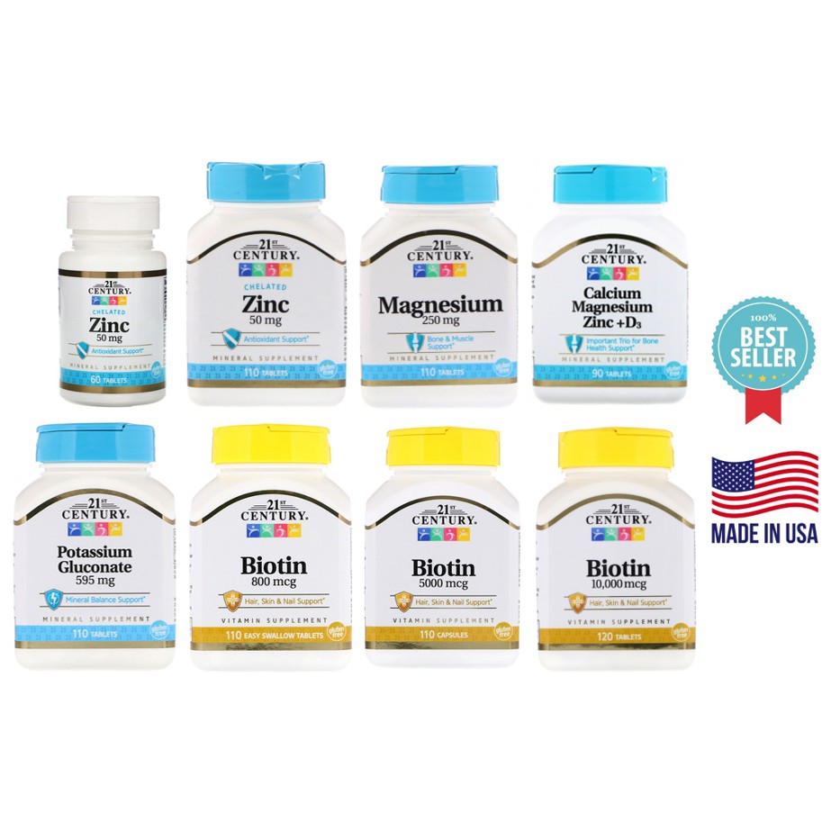 📮พร้อมส่ง🇺🇸 21st Century Zinc / Potassium / Magnesium / Calcium