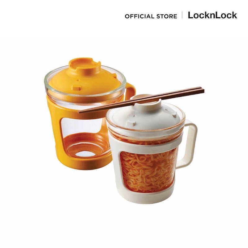 🔥[เข้าไมโครเวฟได้] 🔥 Locknlock ถ้วยต้มมาม่า ต้มซุป LLG480 ถ้วยเก็บความร้อน Easy Cook ถ้วยแก้ว