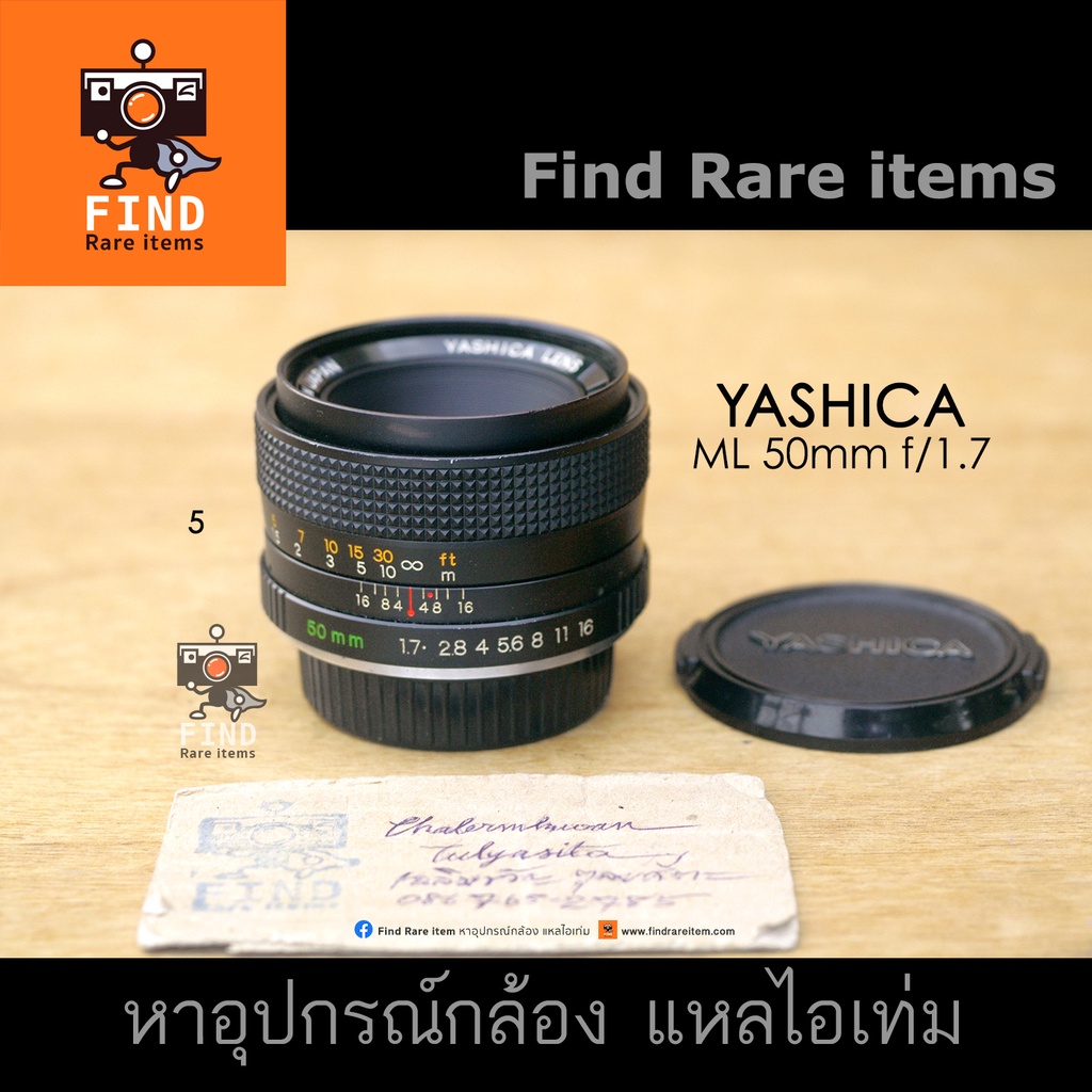 YASHICA ML 50mm f1.7 C/Y mount เลนส์มือหมุน Yashica 50/1.7 Contax Yashica เลนส์ละลายหลัง เลนส์พ็อตเท