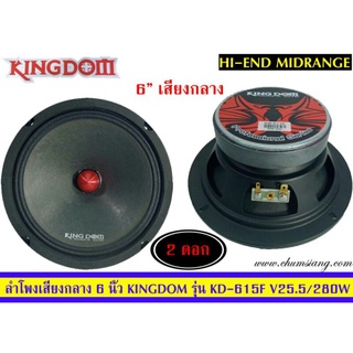 ลำโพง 6.5นิ้วติดรถยนต์ Kingdomรุ่นKD-615F