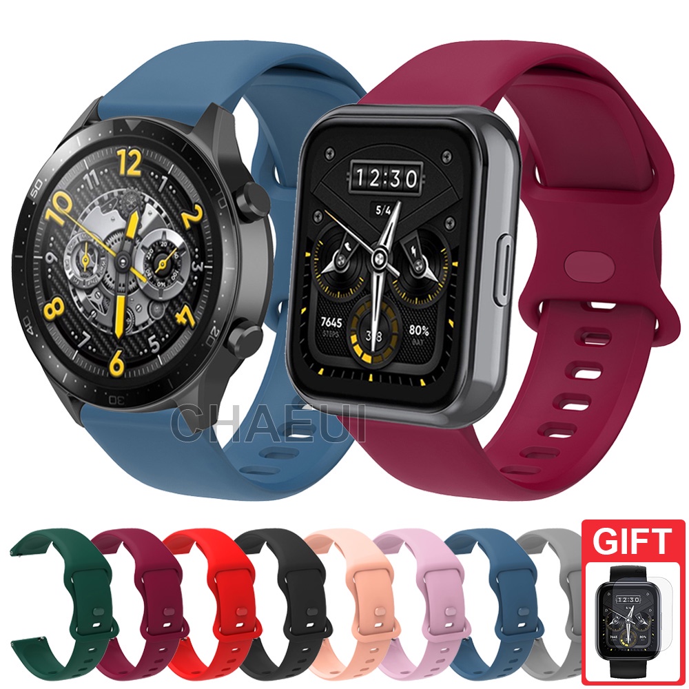 สร้อยข้อมือเปลี่ยนวงสายรัดซิลิโคนสําหรับ Realme Watch 5 / 3 / 3 Pro / 2 / 2 Pro / S