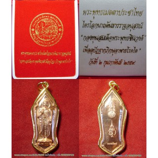 พระเครื่อง เหรียญพระพุทธเมตตาประชาไทย เลี่ยมพร้อมใช้ใส่กล่องกำมะหยี่