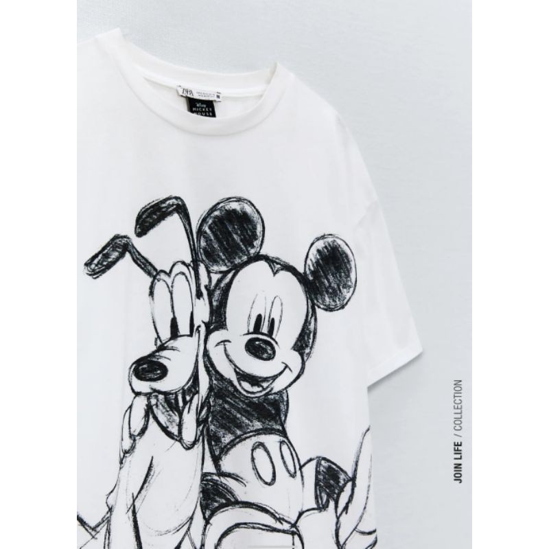 เสื้อยืด​ Zara Disney มิกกี้เม้าส์และพลูโต