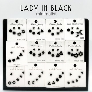 LADY IN BLACK ต่างหูสแตนเลสสำหรับผิวแพ้ง่าย stainless steel