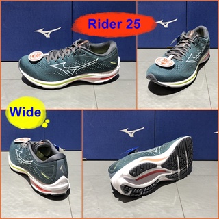 Mizuno Wave Rider 25 รองเท้าวิ่ง หน้าเท้ากว้าง ยอดนิยม สีสวย นุ่มใส่สบายเท้า เบา น่าใช้ J1GC210401