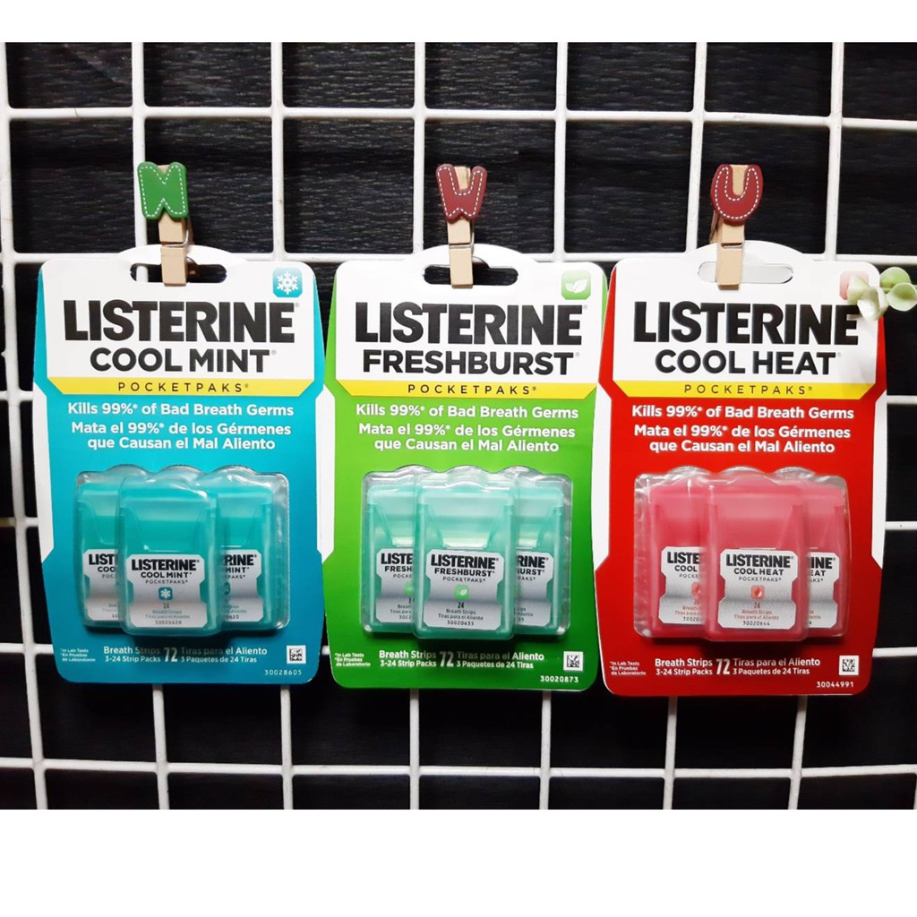 ส่งฟรี แผ่นระงับกลิ่นปาก   listerine cool mint pocketpaks ถูกที่สุด! 🇺🇸ส่งฟรี