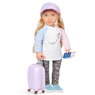 Our Generation -OG DOLL W/ CARRY-ON SUITCASE &amp; ACCY, ARI, BLONDE ตุ๊กตาเด็กผู้หญิง เอริ พร้อมกระเป๋าเดินทางและอุปกรณ์