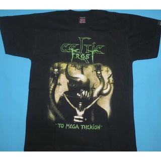 เสื้อยืดผู้ เสื้อยืดคอกลม แขนสั้น ผ้าฝ้าย 100% พิมพ์ลาย Celtic Frost To Mega Therion สไตล์คลาสสิก สําหรับผู้ชาย และผู้หญ