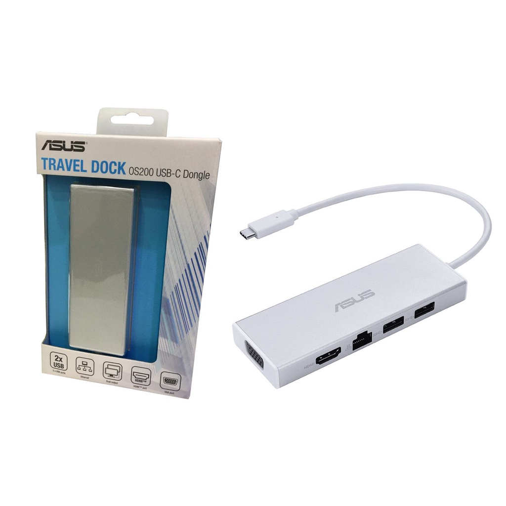 ASUS OS200 USB-C DONGLE (Travel Dock) - HDMI & VGA Dual-display, up to 2048x1152