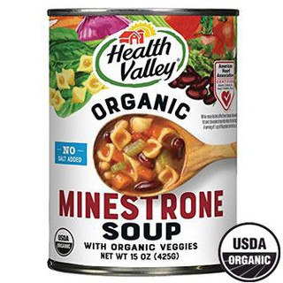 Health Valley Organic Minnestrone Soup 425g  เฮลท์วัลเล่ย์ซุปมินเนสโตรเน่ออร์แกนิค 425 กรัม