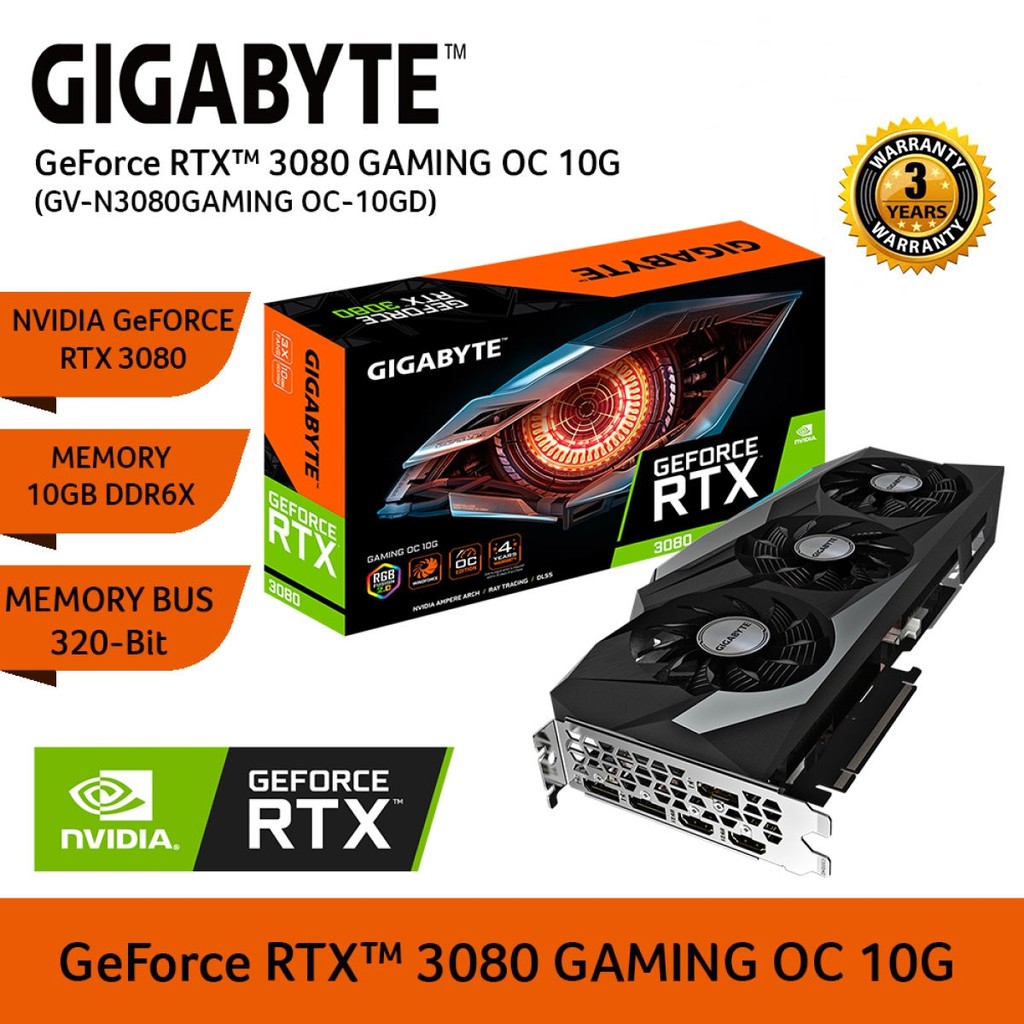 VGA การดแสดงผล GIGABYTE GEFORCE RTX GAMING OC G LHR ประกน ป Shopee Thailand