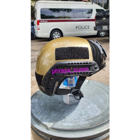 หมวกสายตรวจ fast ติดตีนตุ๊กแก 3 จุด ยุทธวิธี พระยาสุเรนทร์