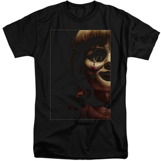 ขายดี!เสื้อยืดแขนสั้น คอกลม ผ้าฝ้าย พิมพ์ลาย Annabelle สีดํา สําหรับผู้ชาย HAfchb01EEelod02S-5XL