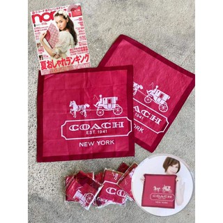 ผ้าเช็ดหน้า ใหม่ แท้ coach เป็นของแถมนิตยสาร nonno ของญี่ปุ่น เป็นผ้า cotton ขนาด 40*40 ซม