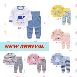 [พร้อมส่ง] ชุดนอนปิดพุงแขนยาวขายาว (3)