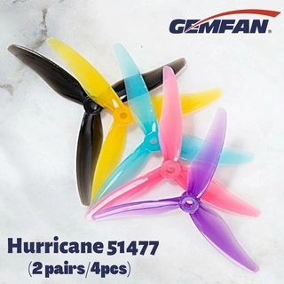 Gemfan 51477 Hurricane ใบพัด 3 ใบพัด 5 นิ้ว (2 คู่/4 ชิ้น) Gem51477