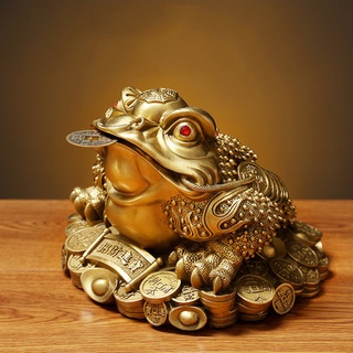 Leo310 Chinese Feng Shui Wealth Lucky Money Frog Coin Toad Home Office Decoration Good Gift