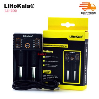 เครื่องชาร์จ LiitoKala Lii-202 เครื่องชาร์จถ่าน Li-Ion 18650,18350,16340,14500,26650 Ni-MH Ni-Cd,AA,AAA