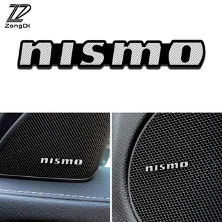 สติ๊กเกอร์เครื่องเสียงรถยนต์  4pcs 3D Aluminum Emblem interior Speaker audio Badge Sticker for Nissan Nismo Almera Sentra Livinaa Serena X-trail 12-20