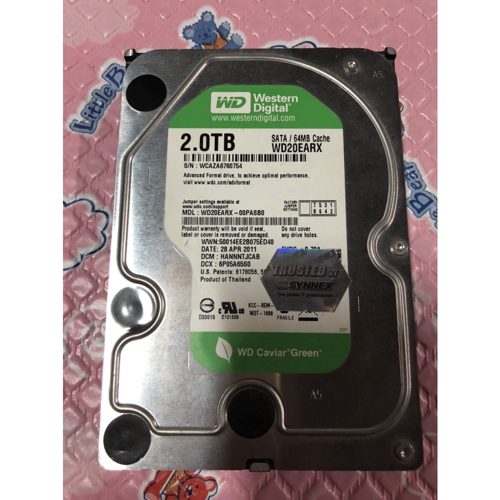 HDD WD Green 2TB มือสอง  สภาพดีพร้อมใช้