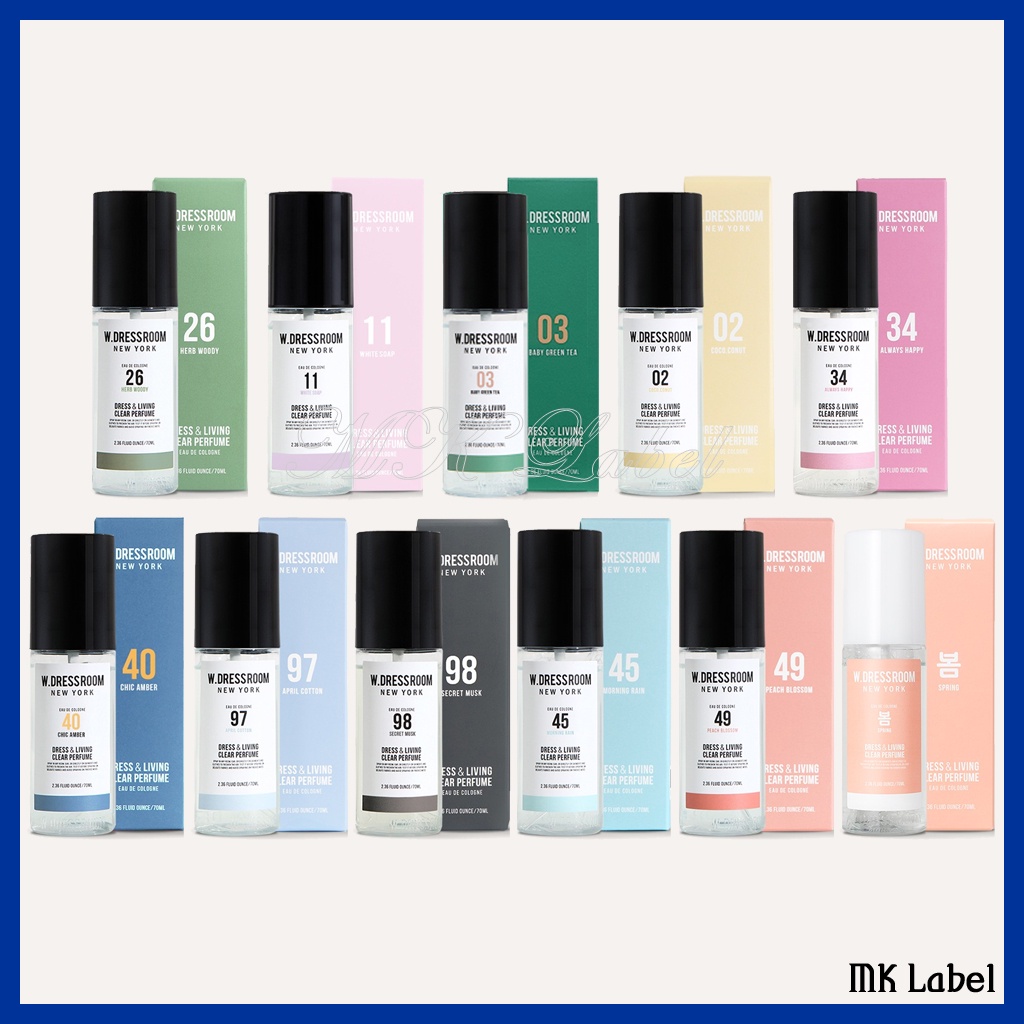 [W.DRESSROOM]#Season 3# 10 TYPE W.DRESSROOM DRESS & LIVING CLEAR PERFUME 70ml(ลดราคาพิเศษใหญ่)