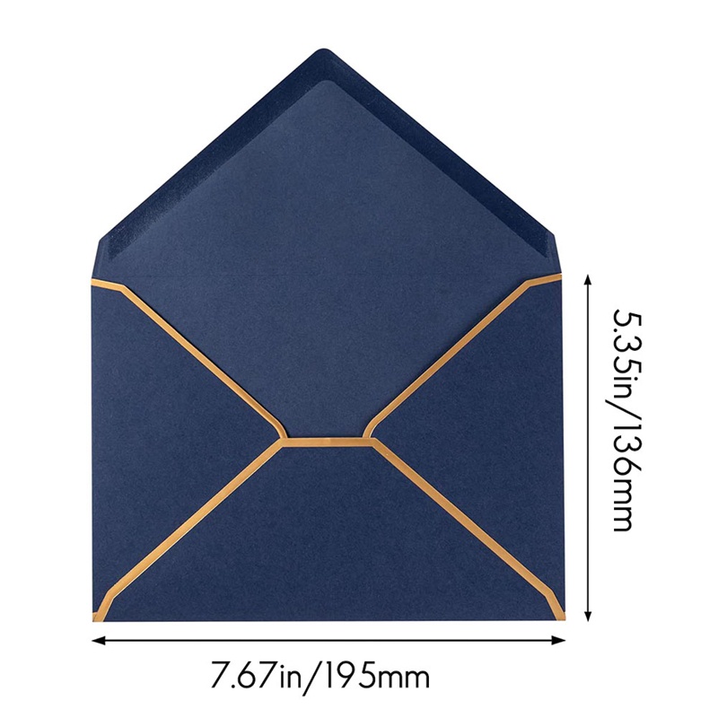 100 Pack A7 Envelopes 5 X 7 Card Envelopes V Flap Envelopes With Gold ...