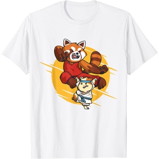 เสื้อยืดผ้าฝ้ายพรีเมี่ยม เสื้อยืด พิมพ์ลาย Kung Fu Hamster And Panda Kung Martial Arts สําหรับผู้ชาย