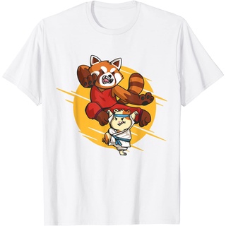 เสื้อยืดผ้าฝ้ายพรีเมี่ยม เสื้อยืด พิมพ์ลาย Kung Fu Hamster And Panda Kung Martial Arts สําหรับผู้ชาย