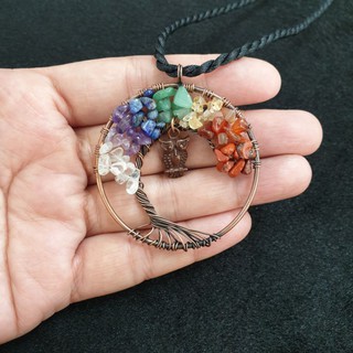 จี้ทรีออฟไลต์ต้นไม้แห่งชีวิต  หิน 7จักระ เจ็ดจักระ( Tree of Life Pendant )