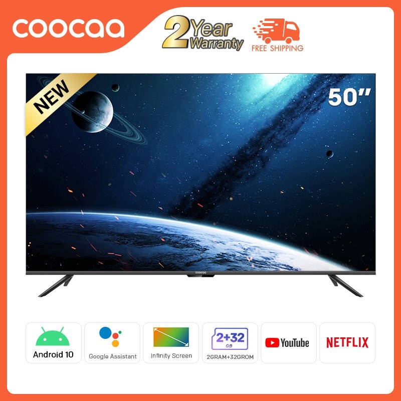 ส่งฟรี COOCAA 50S6G PRO ทีวี 50 นิ้ว Inch Android TV LED 4K UHD พร้อมส่ง