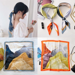 KOKLO.CO ผ้าพันคอ ผ้าคลุมไหล่ River and Hill 70x70 KOSFSK019