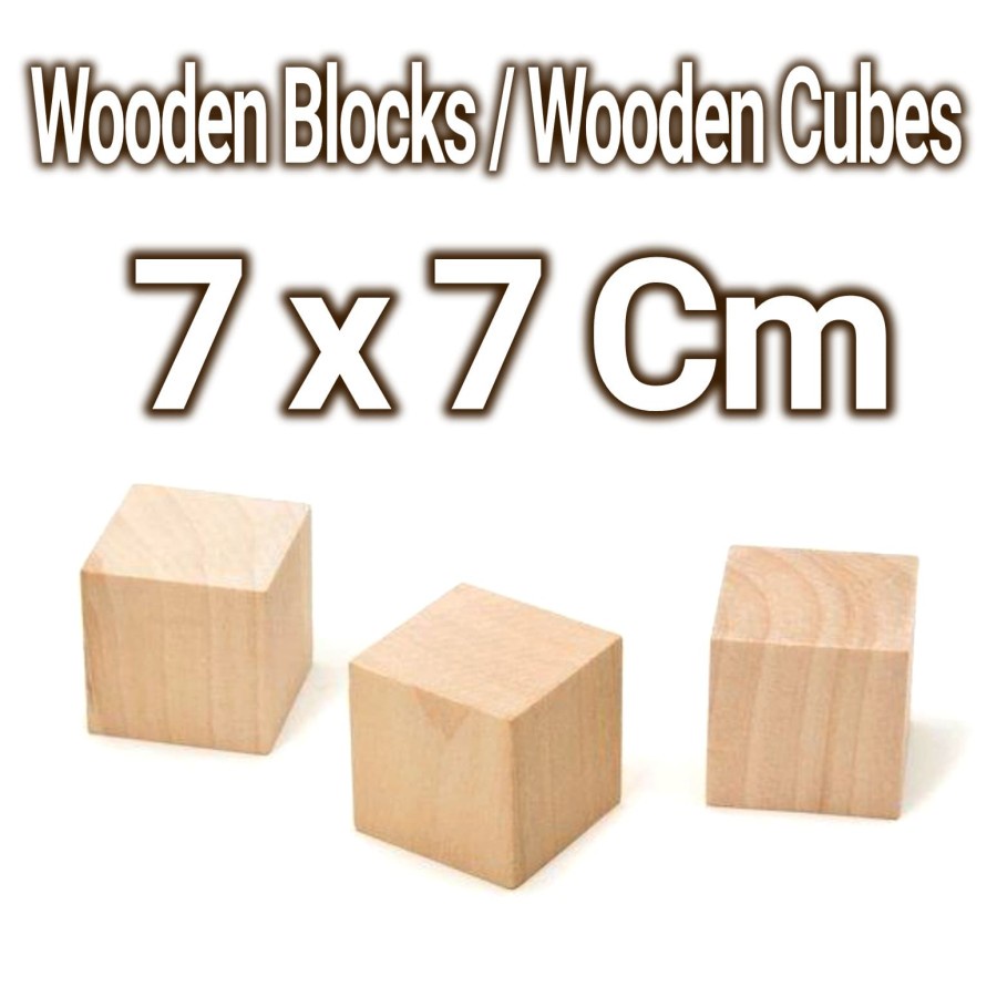 บล็อกไม้ 7x7 ซม. ไม้ Cube บล็อกไม้ Cube Craft วัสดุตกแต่ง